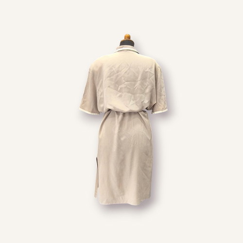 Vintage 100% silk dress like new, size L-XL, beige