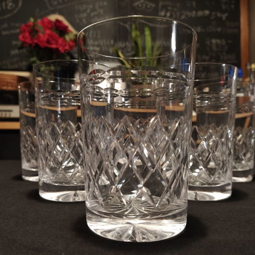 Crystal water glasses used, set of 6
