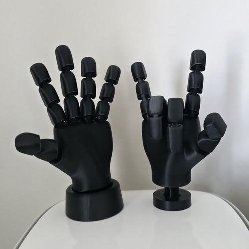 3D Flexible Hand right or left with base, new