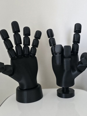 3D Flexible Hand right or left with base, new