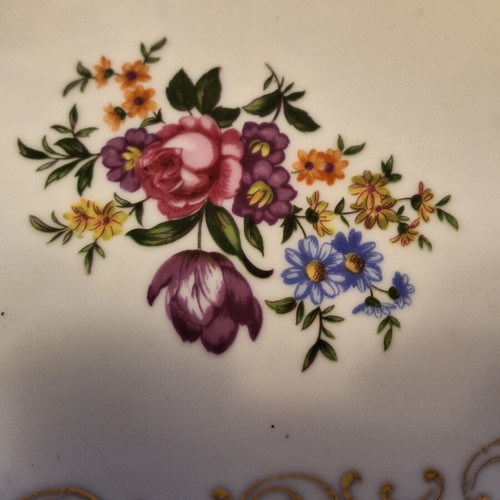Porcelain plates set from Germany like new, hand-painted with 24k gold