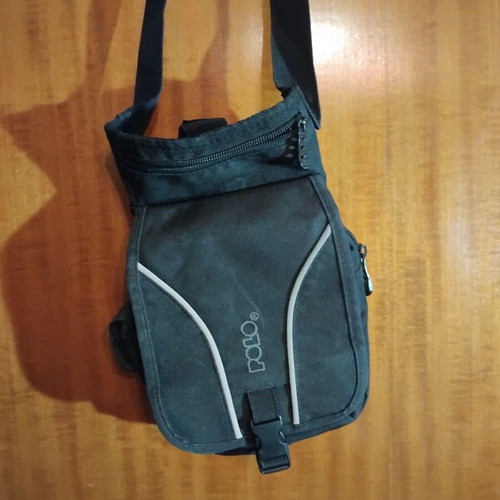 Polo shoulder bag like new, black and grey