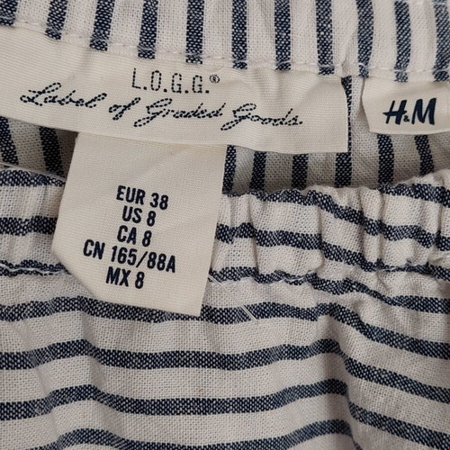 H&M cotton blouse, white and grey, size M