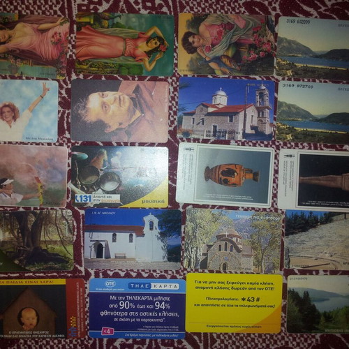 Phone cards used, pack of 20 pieces