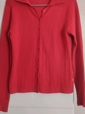 Cardigan used, red, size S-M, long sleeve