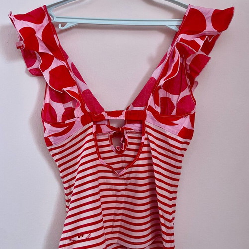 Fornarina summer striped red cotton blouse like new