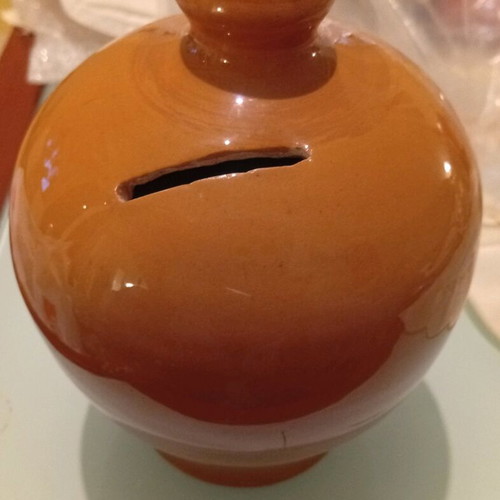 Ceramic piggy bank vase new with hand-painted design
