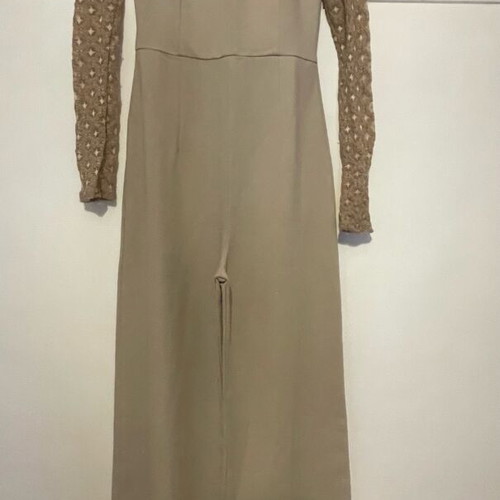 Beige jumpsuit bell sleeves size small like new