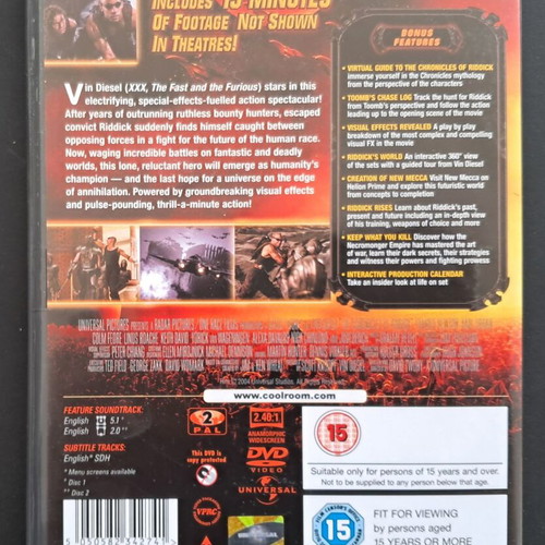 Riddick Director's Cut DVD like new with subtitles