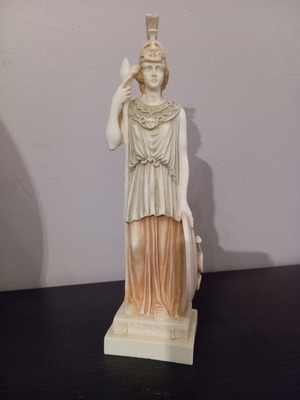 Athena Statue handmade from alabaster, like new, colored, 25 cm