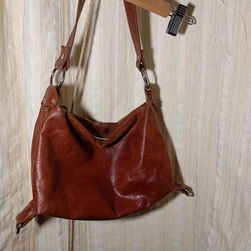 Gianni Notaro leather shoulder bag used brown genuine leather