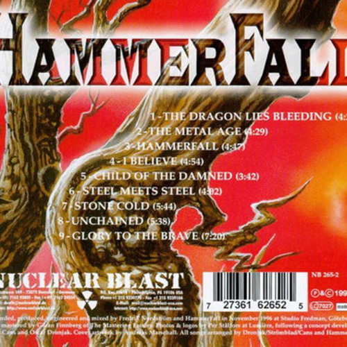 HammerFall Glory To The Brave CD used, metal
