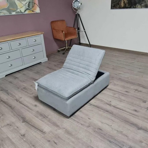 Large gray fabric stool with storage function new