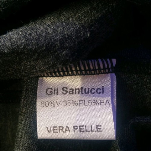 Gil Santucci evening dress like new, size M, black and grey leatherette