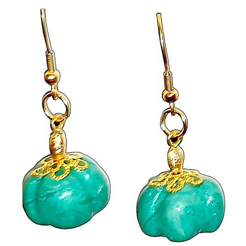 Handmade pumpkin earrings new, polymer clay and steel
