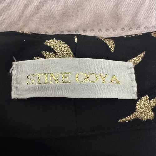 Stine Goya Barbara wrap midi dress size S black gold viscose