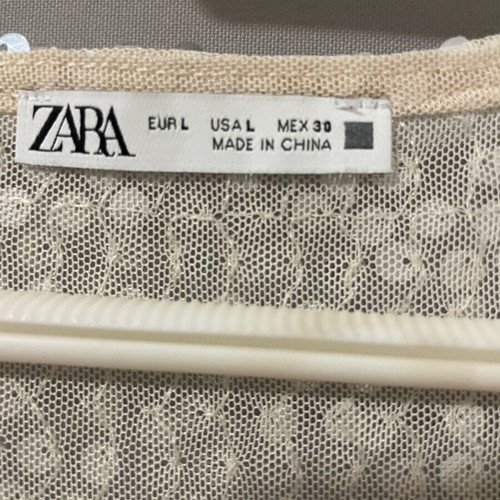 Zara sequin blouse like new, white, size L