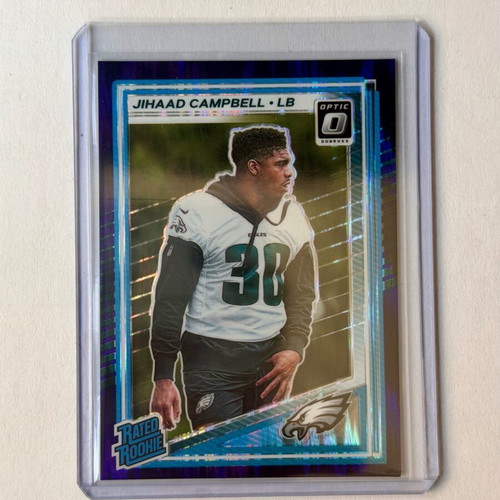 2025 Panini Donruss Optic Jihaad Campbell Purple Shock Rated Rookie Card