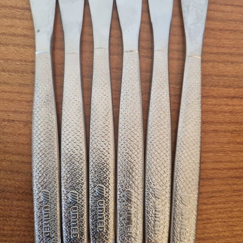 United Airlines vintage stainless steel cutlery set