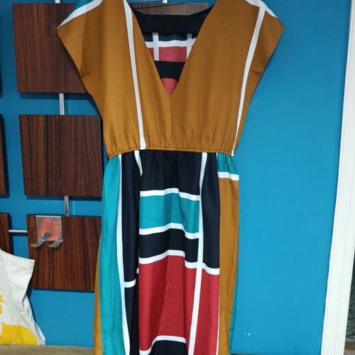 Vintage geometric dress like new, colorful, size XXL