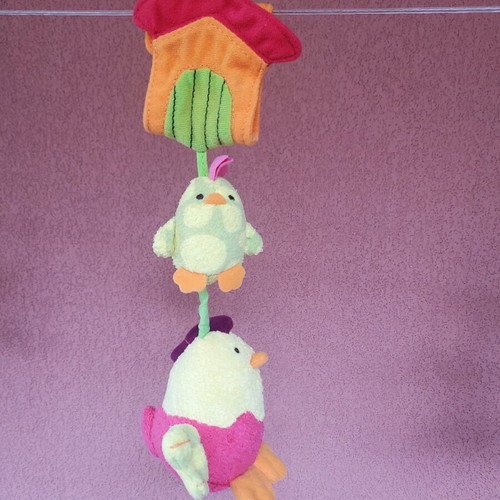 Mothercare plush chicken rattle like new with velcro