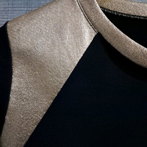 Dolce Domenica blouse with 3/4 sleeve and gold details like new
