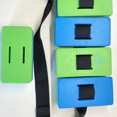 Techno pro swimming belt with 5 blocks, green and blue