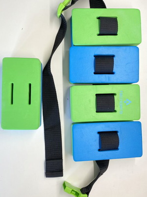 Techno pro swimming belt with 5 blocks, green and blue