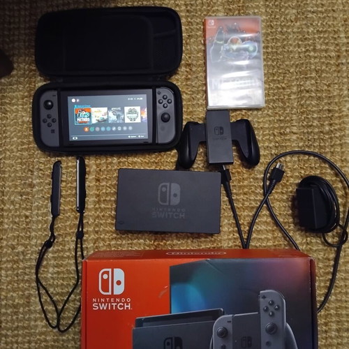 Nintendo Switch console v2 with Metroid Dread and accessories