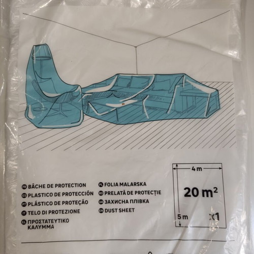 Protective sofa cover for renovation or moving, new