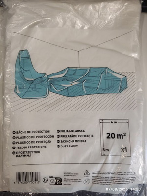 Protective sofa cover for renovation or moving, new