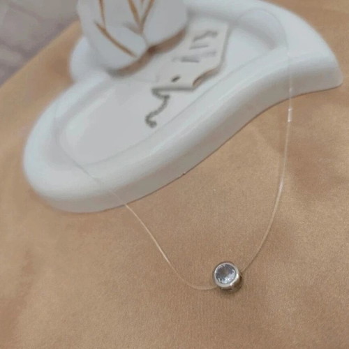 Steel necklace with fishing line new, silver