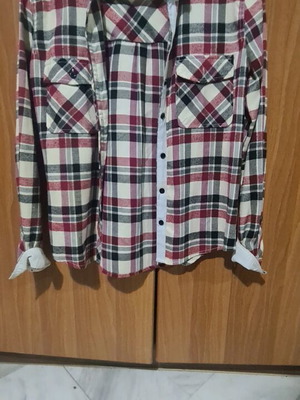 Plaid cotton shirt like new, women's size S