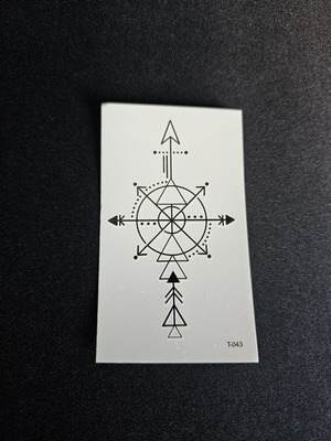 Tattoo T-043 Αδιάβροχο προσωρινό τατουάζ με γεωμετρική πυξίδα και βέλος