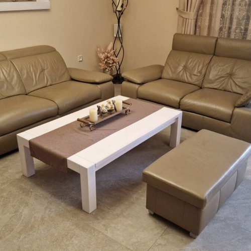 Living room sofa set used, multifunctional, adjustable arms and back, leather
