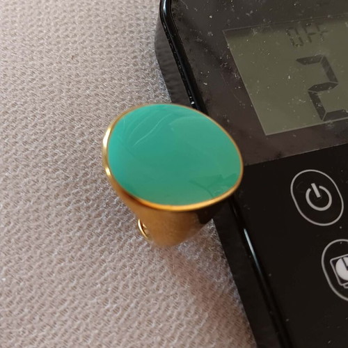 Gold-plated steel and enamel rings new