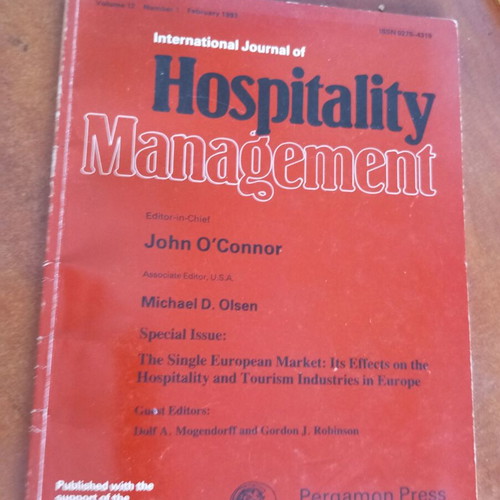 Hospitality Management Volume 12 Number 1 magazine