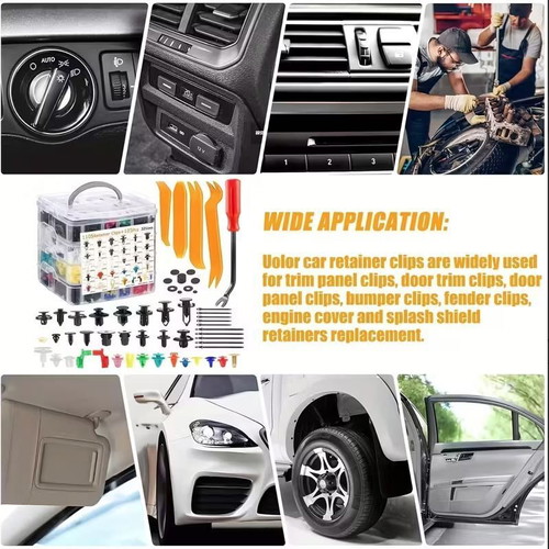 Plastic Car Retainer Clips Set 1240 Pieces Universal Nylon