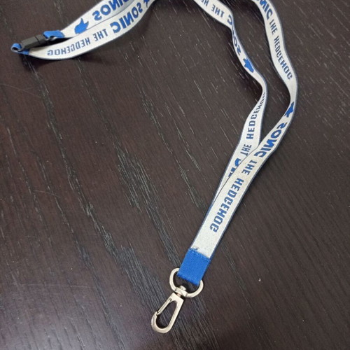 Sonic the Hedgehog key lanyard used, white and blue