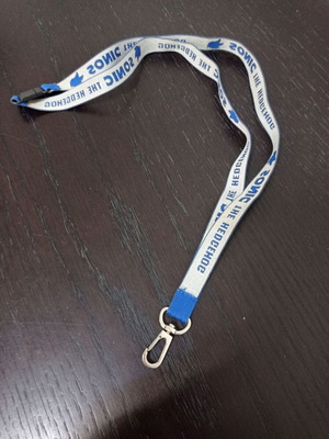 Sonic the Hedgehog key lanyard used, white and blue