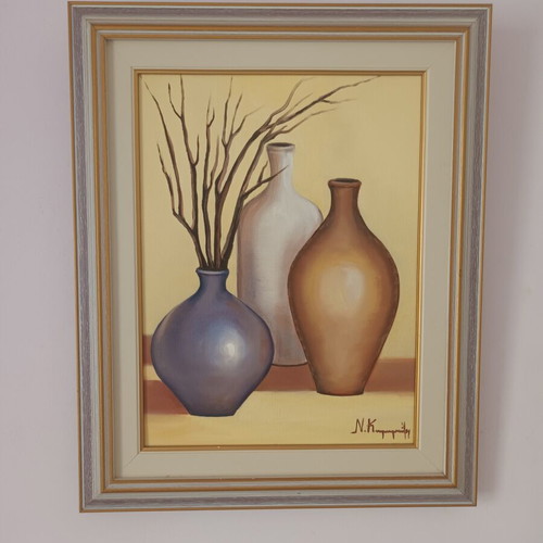 Oil painting 52x42 cm used, oil on canvas with frame