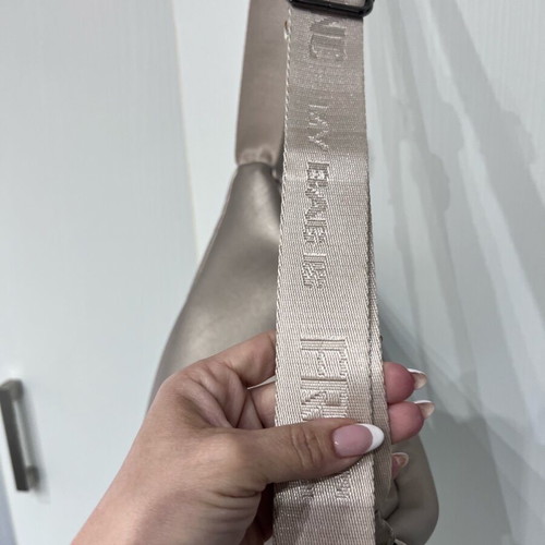 Frnc crossbody banana bag like new, metallic gold beige
