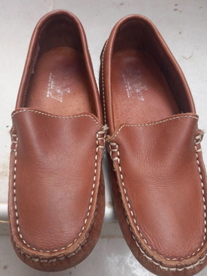 Leather moccasins for boys size 31 like new, brown