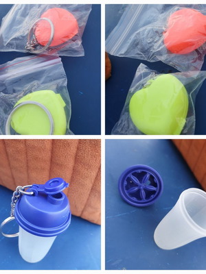 Μπρελόκ Tupperware, 3 τεμάχια, φωσφορούχες καρδιές και σέικερ