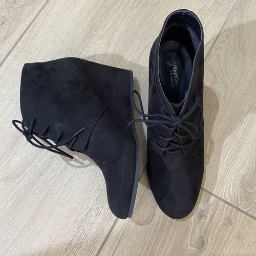 Black suede ankle boots, size 39
