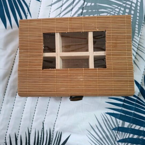 Bamboo storage boxes like new, set of 3 pieces