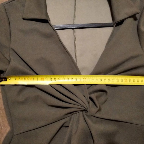 Anel women's blouse deep olive like new with draped knot detail