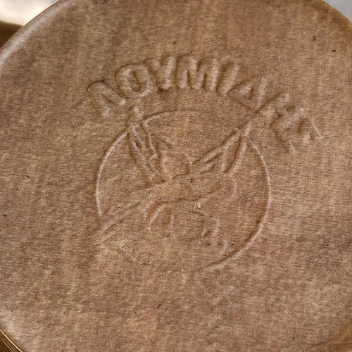 Metal round tin coffee Papagalos Loumidis new