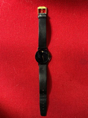 Movado Museum Quartz watch used, black dial, unisex