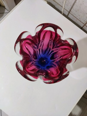 Bohemia Vase like new, Murano style iceglass design